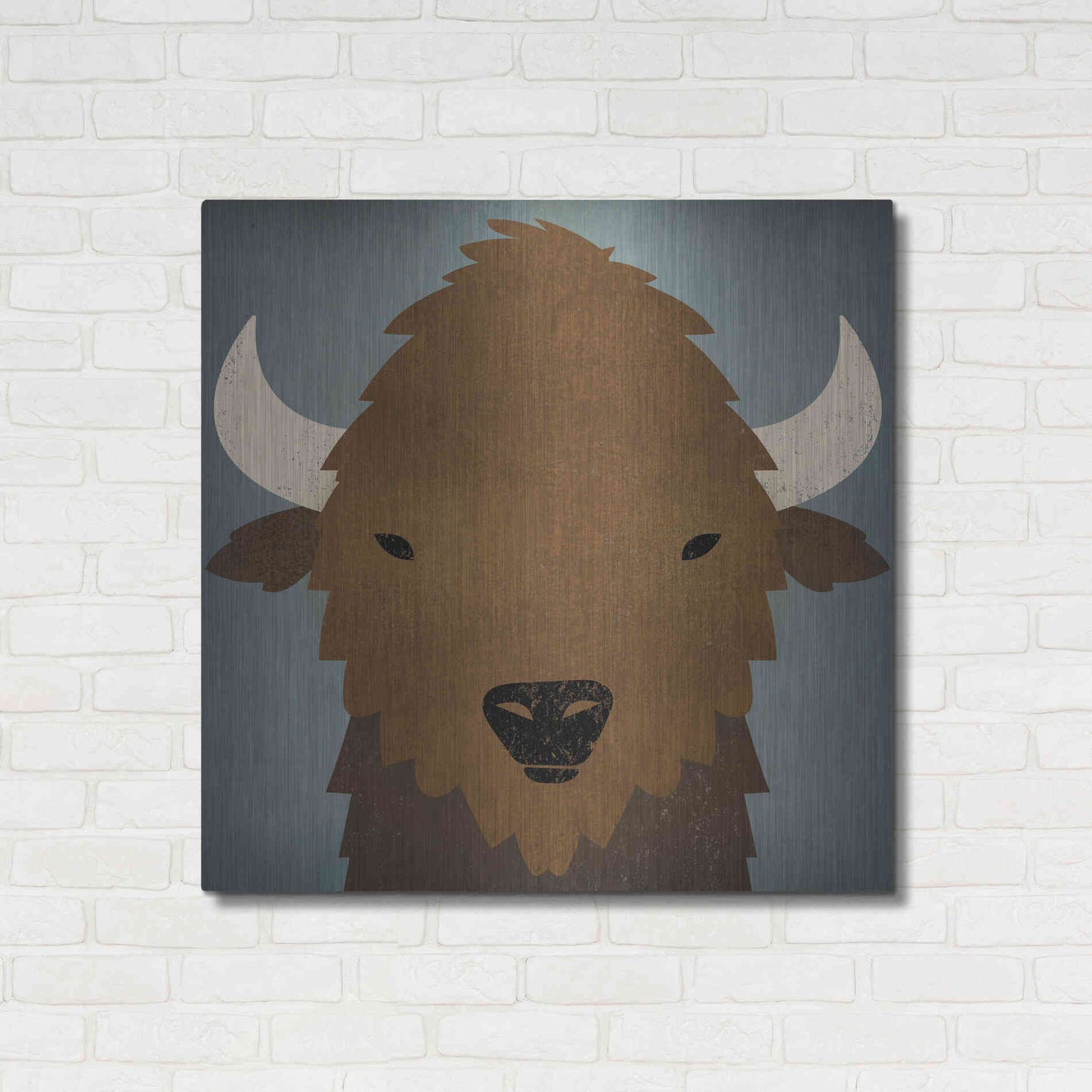 Luxe Metal Art 'Buffalo II' by Ryan Fowler, Metal Wall Art,36x36