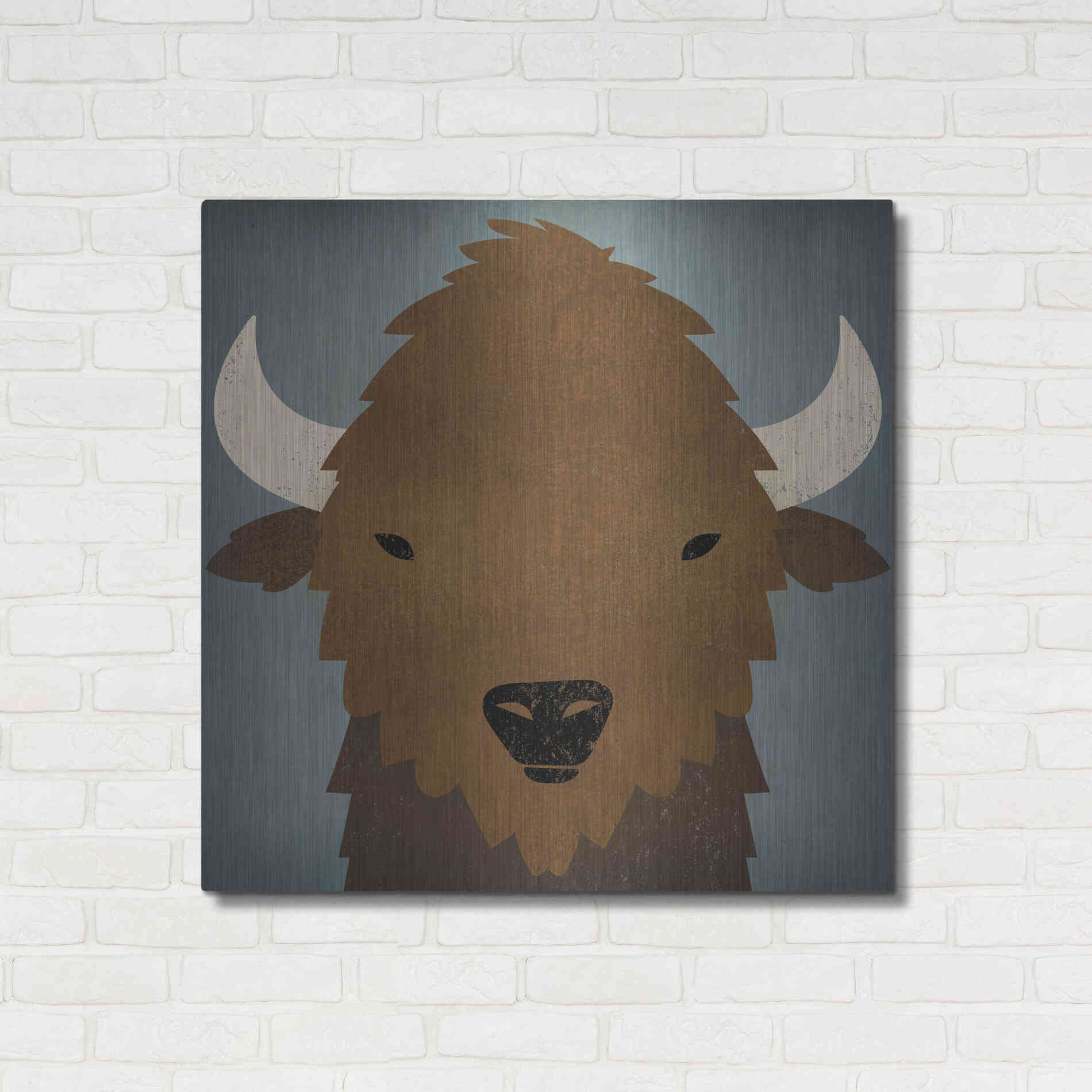 Luxe Metal Art 'Buffalo II' by Ryan Fowler, Metal Wall Art,36x36