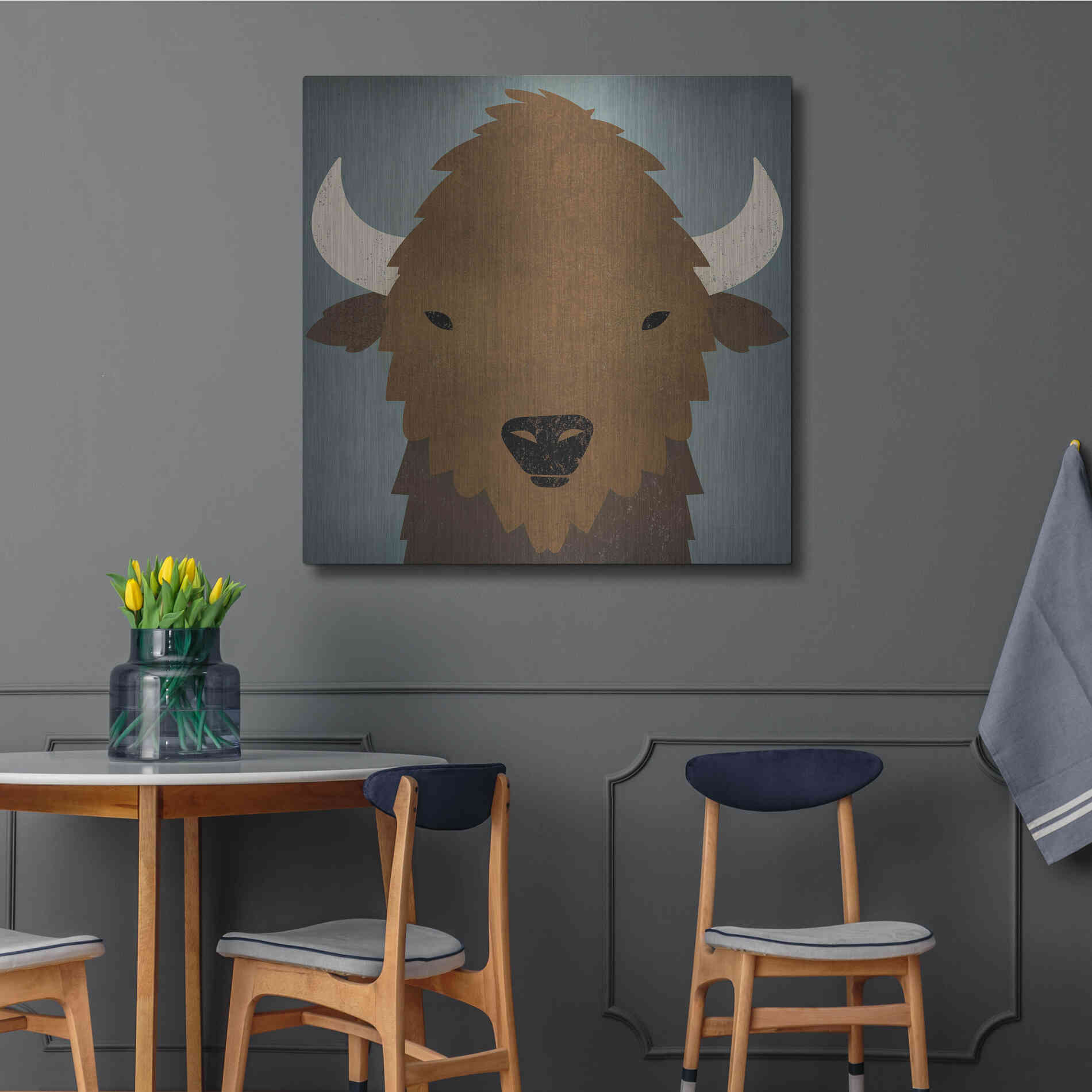 Luxe Metal Art 'Buffalo II' by Ryan Fowler, Metal Wall Art,36x36