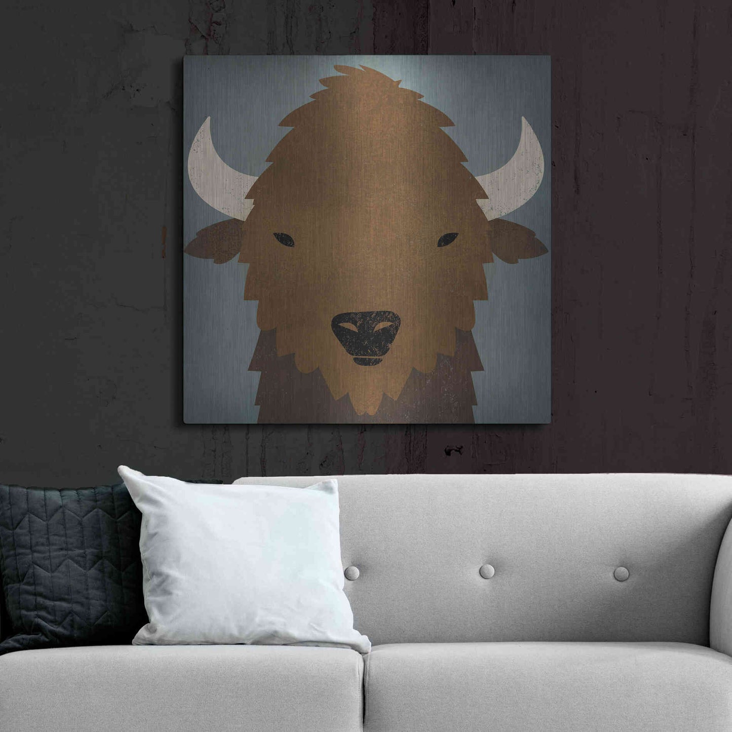 Luxe Metal Art 'Buffalo II' by Ryan Fowler, Metal Wall Art,36x36