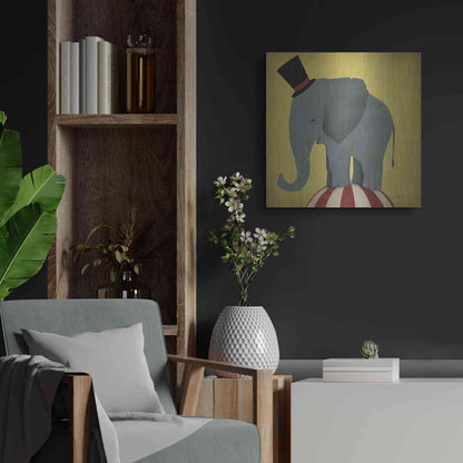 Luxe Metal Art 'Circus Elephant' by Ryan Fowler, Metal Wall Art,24x24