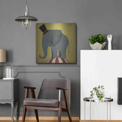 Luxe Metal Art 'Circus Elephant' by Ryan Fowler, Metal Wall Art,24x24