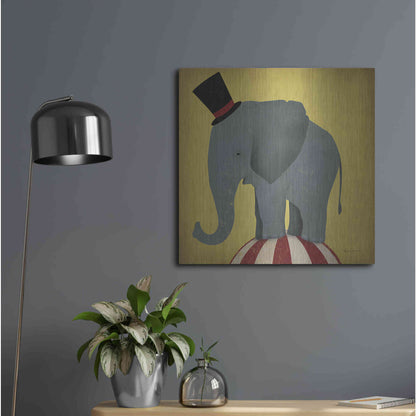 Luxe Metal Art 'Circus Elephant' by Ryan Fowler, Metal Wall Art,24x24