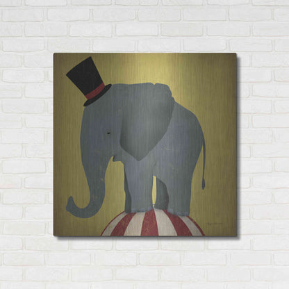 Luxe Metal Art 'Circus Elephant' by Ryan Fowler, Metal Wall Art,36x36