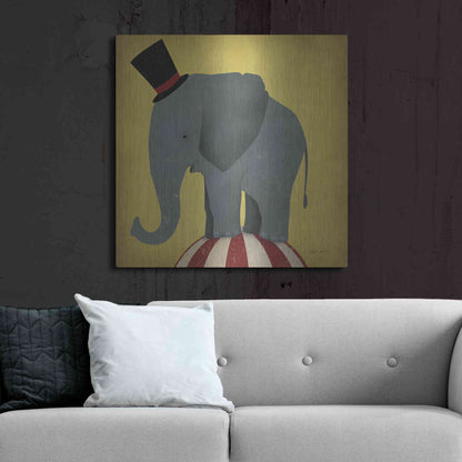 Luxe Metal Art 'Circus Elephant' by Ryan Fowler, Metal Wall Art,36x36