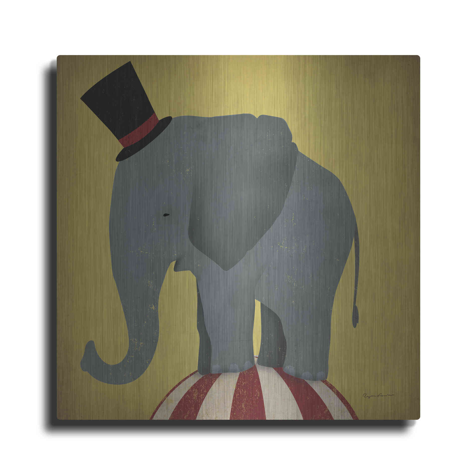 Luxe Metal Art 'Circus Elephant' by Ryan Fowler, Metal Wall Art