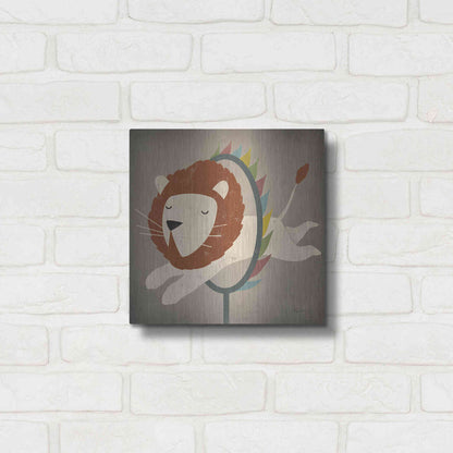 Luxe Metal Art 'Circus Lion' by Ryan Fowler, Metal Wall Art,12x12