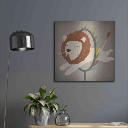 Luxe Metal Art 'Circus Lion' by Ryan Fowler, Metal Wall Art,24x24