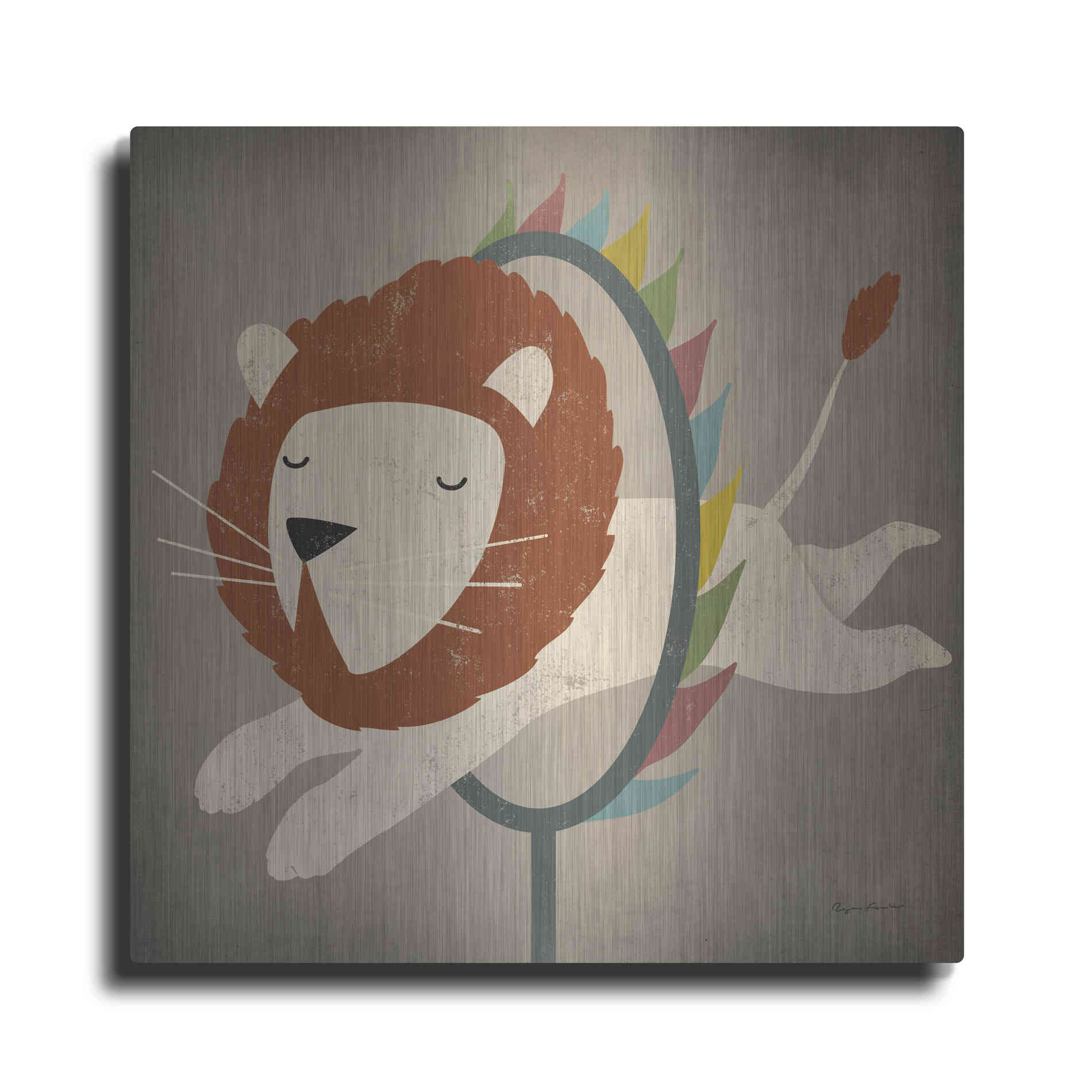 Luxe Metal Art 'Circus Lion' by Ryan Fowler, Metal Wall Art