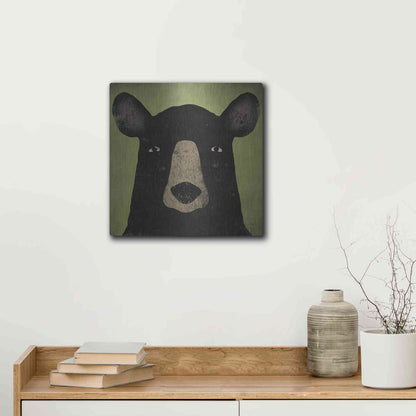 Luxe Metal Art 'The Black Bear' by Ryan Fowler, Metal Wall Art,12x12