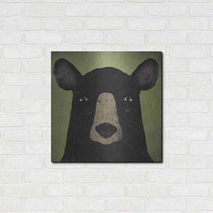 Luxe Metal Art 'The Black Bear' by Ryan Fowler, Metal Wall Art,24x24