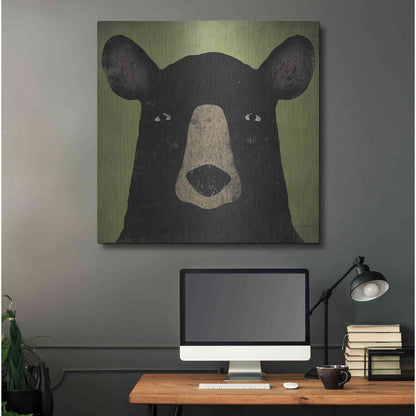 Luxe Metal Art 'The Black Bear' by Ryan Fowler, Metal Wall Art,36x36