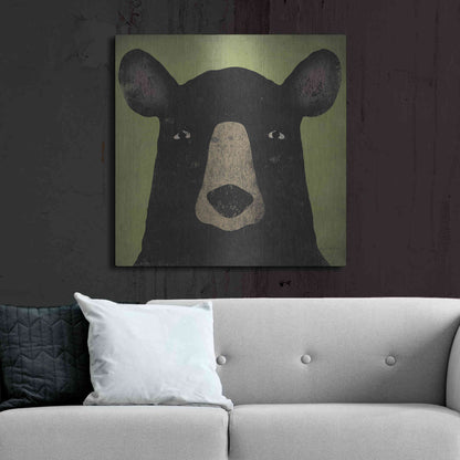 Luxe Metal Art 'The Black Bear' by Ryan Fowler, Metal Wall Art,36x36