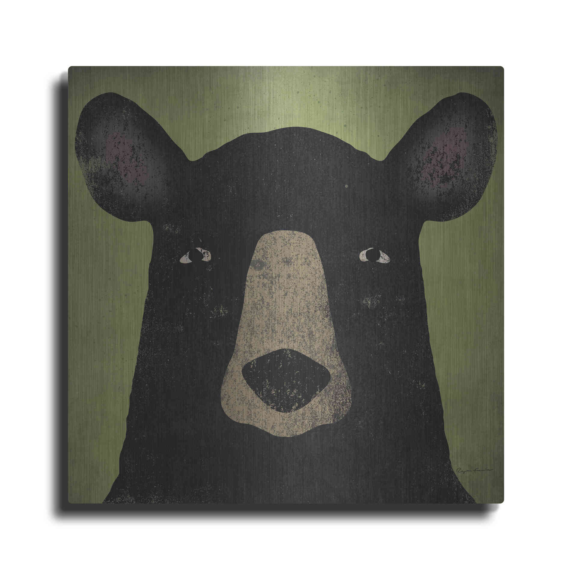 Luxe Metal Art 'The Black Bear' by Ryan Fowler, Metal Wall Art
