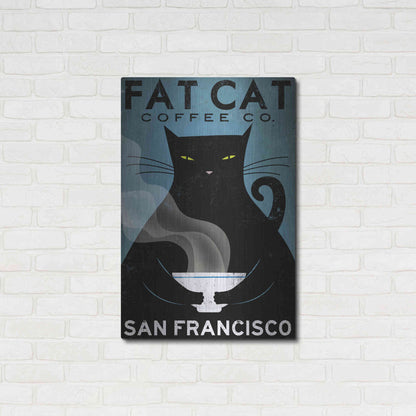 Luxe Metal Art 'Cat Coffee' by Ryan Fowler, Metal Wall Art,24x36