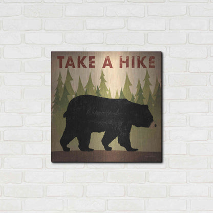 Luxe Metal Art 'Take A Hike Black Bear' by Ryan Fowler, Metal Wall Art,24x24