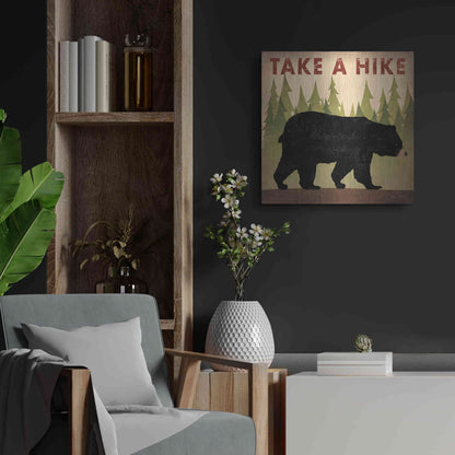 Luxe Metal Art 'Take A Hike Black Bear' by Ryan Fowler, Metal Wall Art,24x24