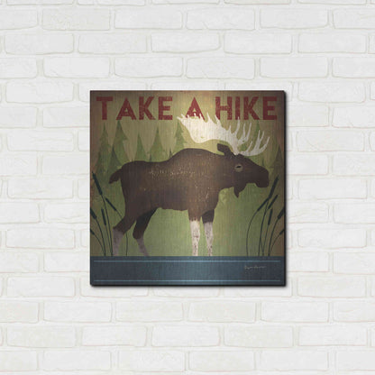 Luxe Metal Art 'Take A Hike Moose' by Ryan Fowler, Metal Wall Art,24x24