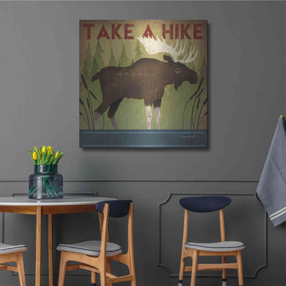 Luxe Metal Art 'Take A Hike Moose' by Ryan Fowler, Metal Wall Art,36x36