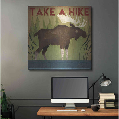 Luxe Metal Art 'Take A Hike Moose' by Ryan Fowler, Metal Wall Art,36x36