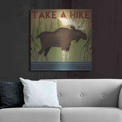 Luxe Metal Art 'Take A Hike Moose' by Ryan Fowler, Metal Wall Art,36x36