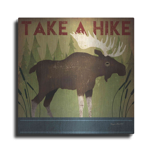 Luxe Metal Art 'Take A Hike Moose' by Ryan Fowler, Metal Wall Art