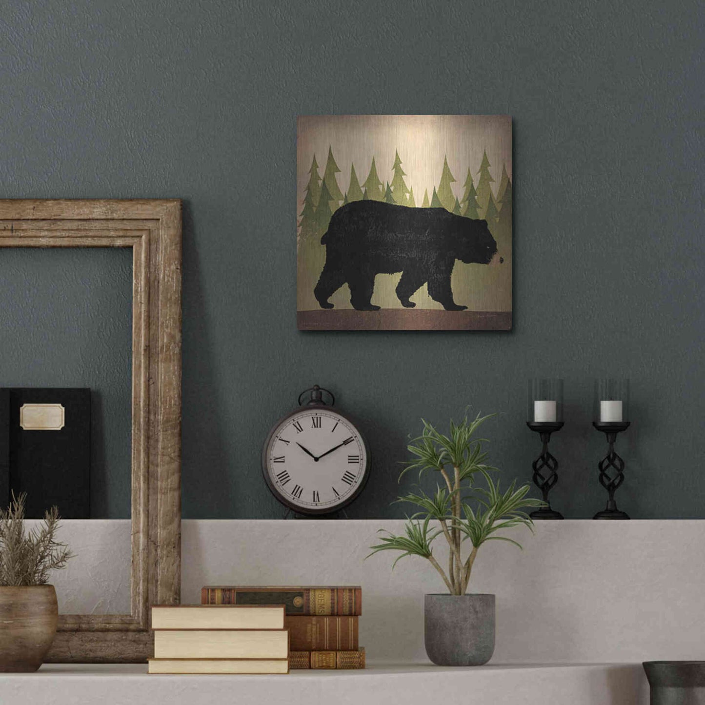 Luxe Metal Art 'Take A Hike Bear No Words' by Ryan Fowler, Metal Wall Art,12x12