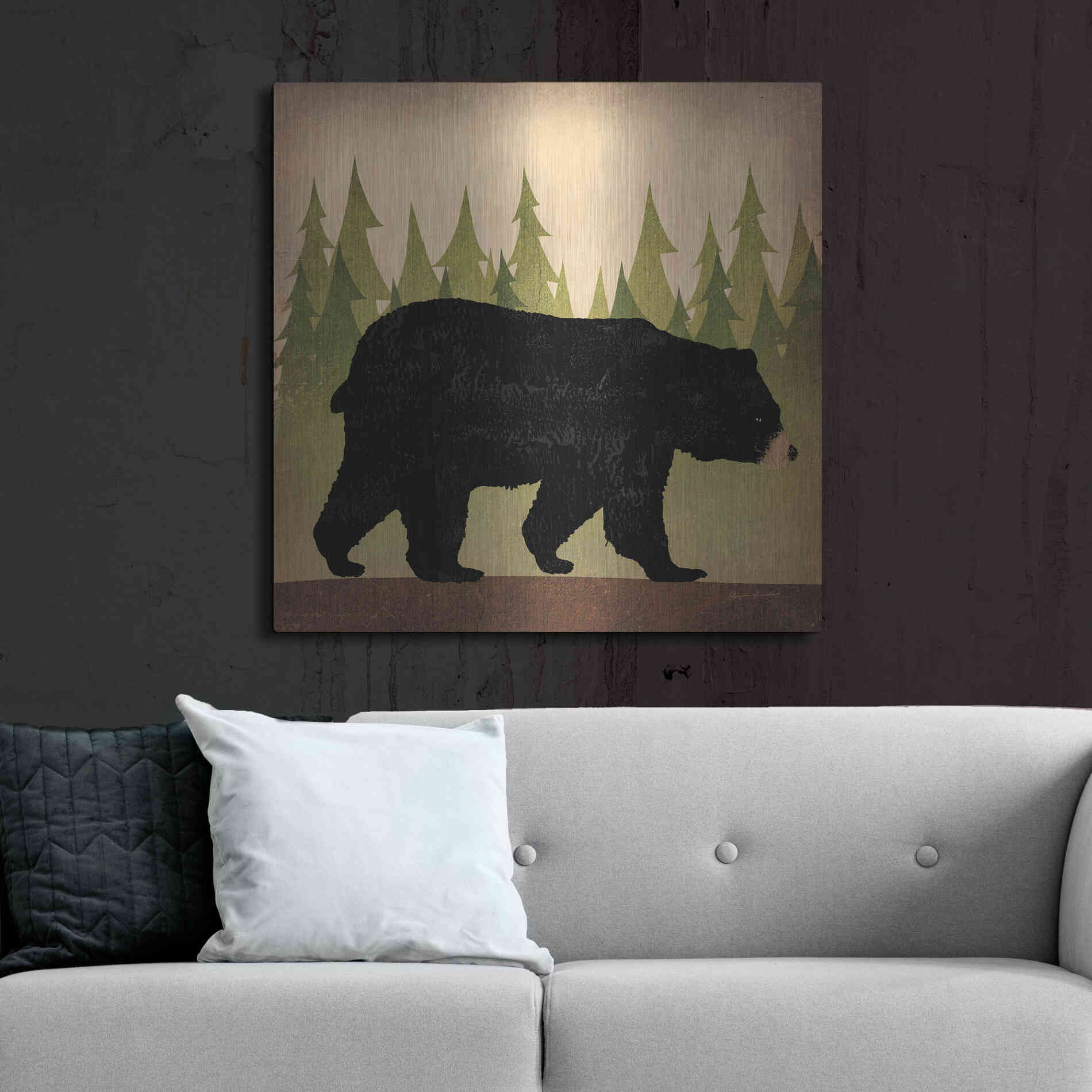 Luxe Metal Art 'Take A Hike Bear No Words' by Ryan Fowler, Metal Wall Art,36x36
