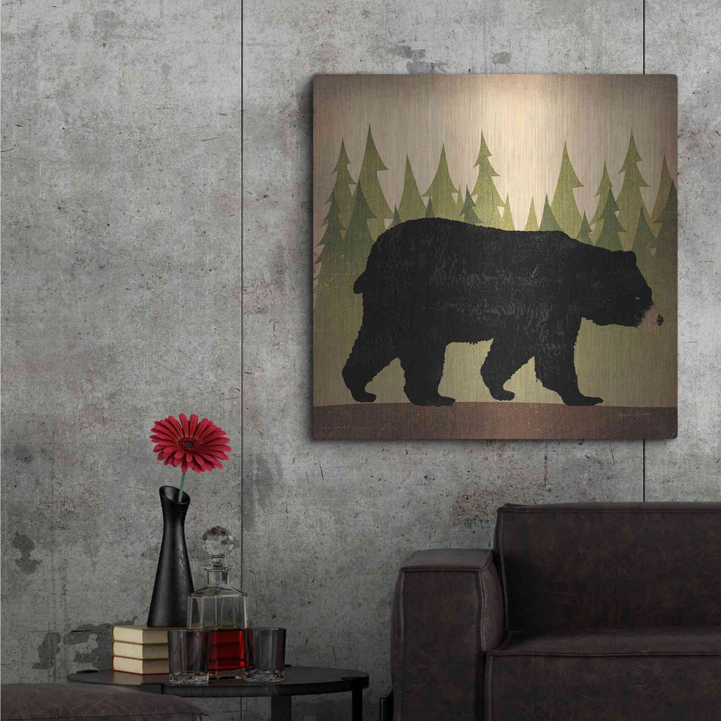 Luxe Metal Art 'Take A Hike Bear No Words' by Ryan Fowler, Metal Wall Art,36x36