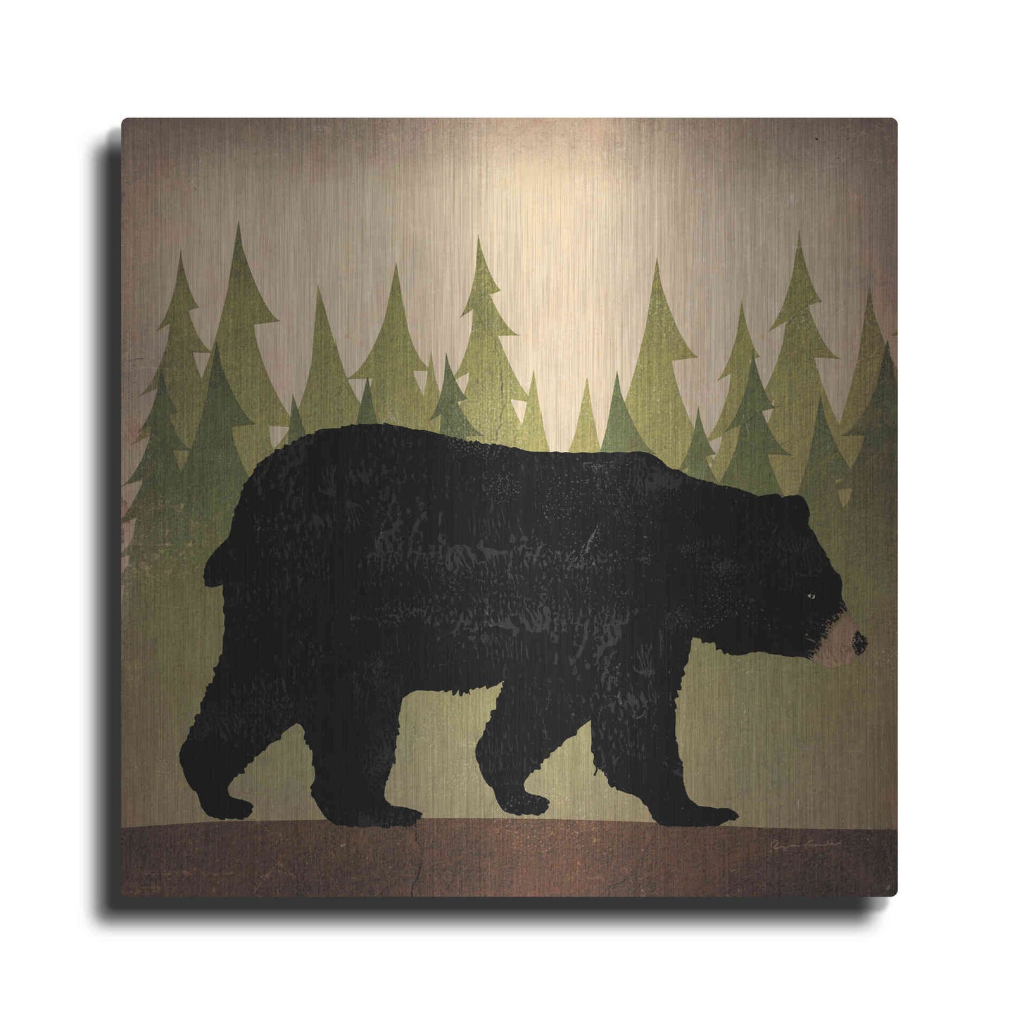 Luxe Metal Art 'Take A Hike Bear No Words' by Ryan Fowler, Metal Wall Art