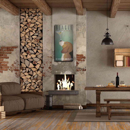 Luxe Metal Art 'Beagle Martini' by Ryan Fowler, Metal Wall Art,24x48