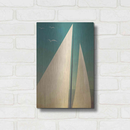 Luxe Metal Art 'Sails I' by Ryan Fowler, Metal Wall Art,12x16