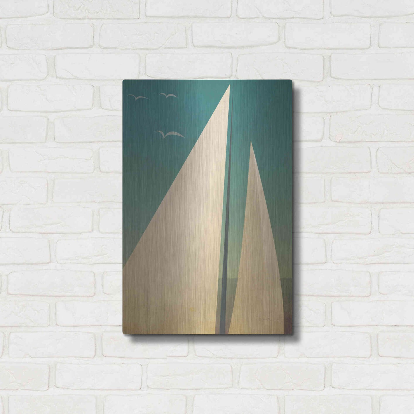 Luxe Metal Art 'Sails I' by Ryan Fowler, Metal Wall Art,16x24