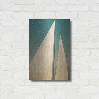 Luxe Metal Art 'Sails I' by Ryan Fowler, Metal Wall Art,16x24