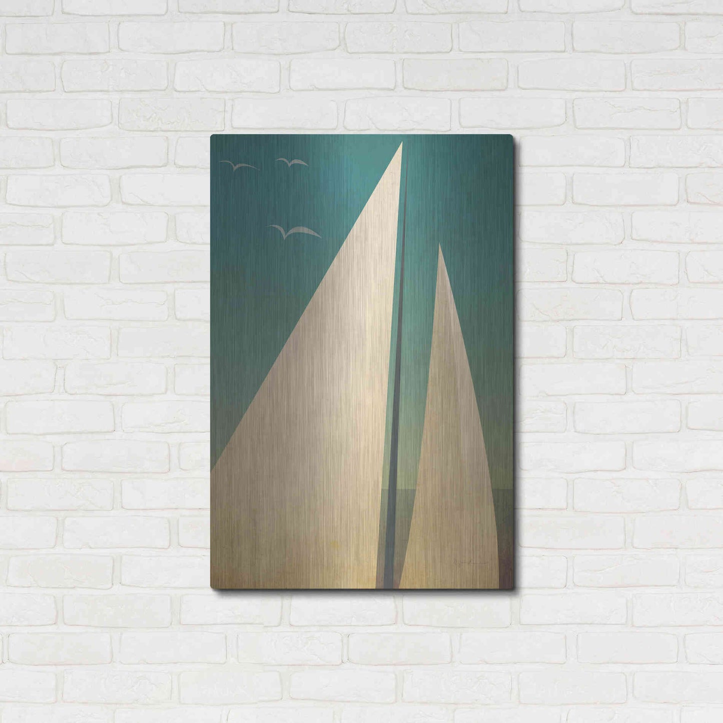 Luxe Metal Art 'Sails I' by Ryan Fowler, Metal Wall Art,24x36