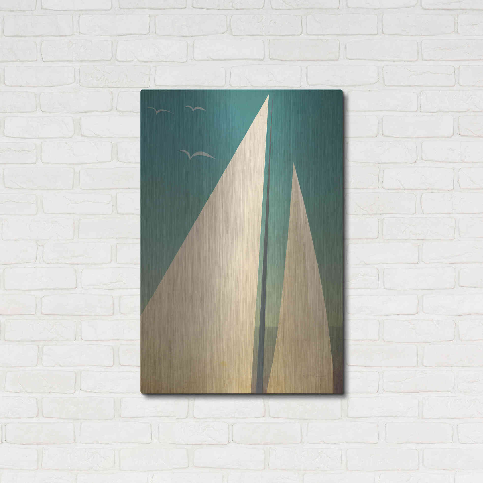 Luxe Metal Art 'Sails I' by Ryan Fowler, Metal Wall Art,24x36