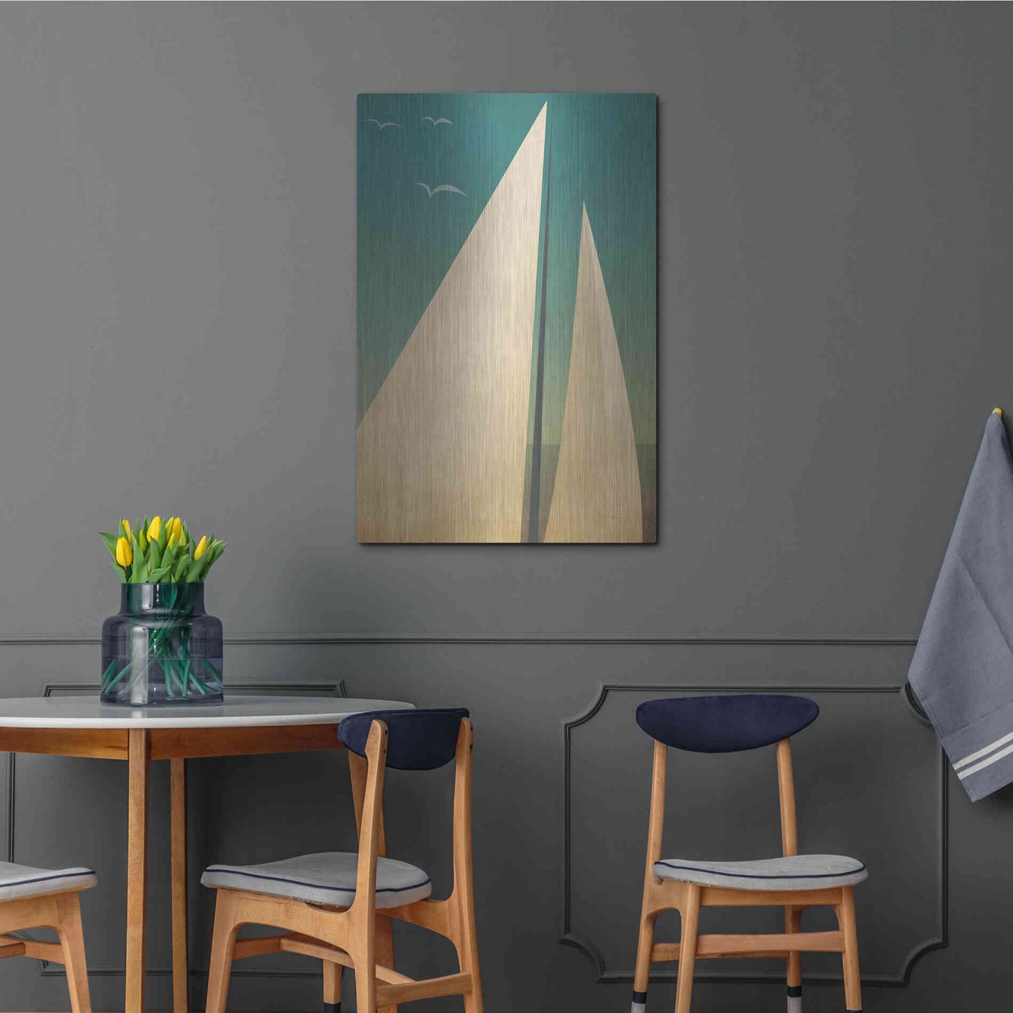 Luxe Metal Art 'Sails I' by Ryan Fowler, Metal Wall Art,24x36