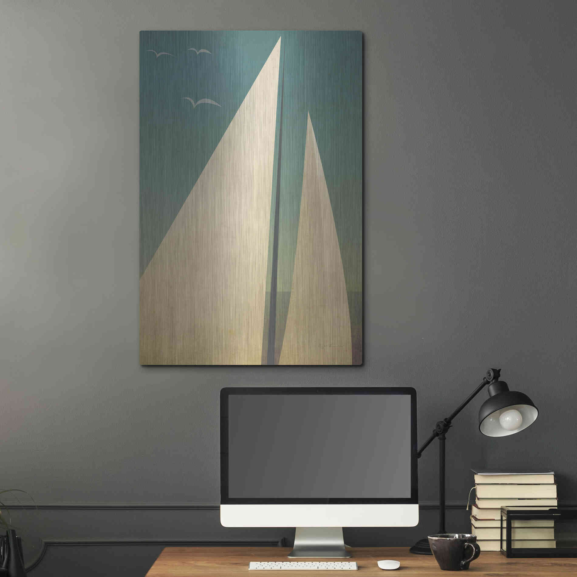 Luxe Metal Art 'Sails I' by Ryan Fowler, Metal Wall Art,24x36