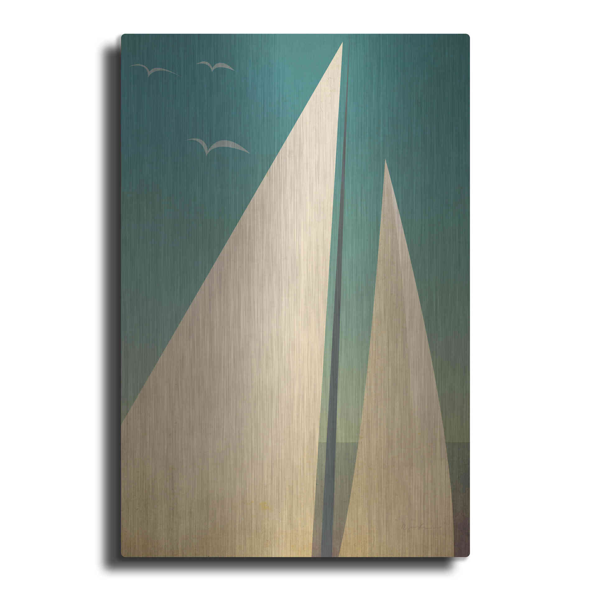 Luxe Metal Art 'Sails I' by Ryan Fowler, Metal Wall Art