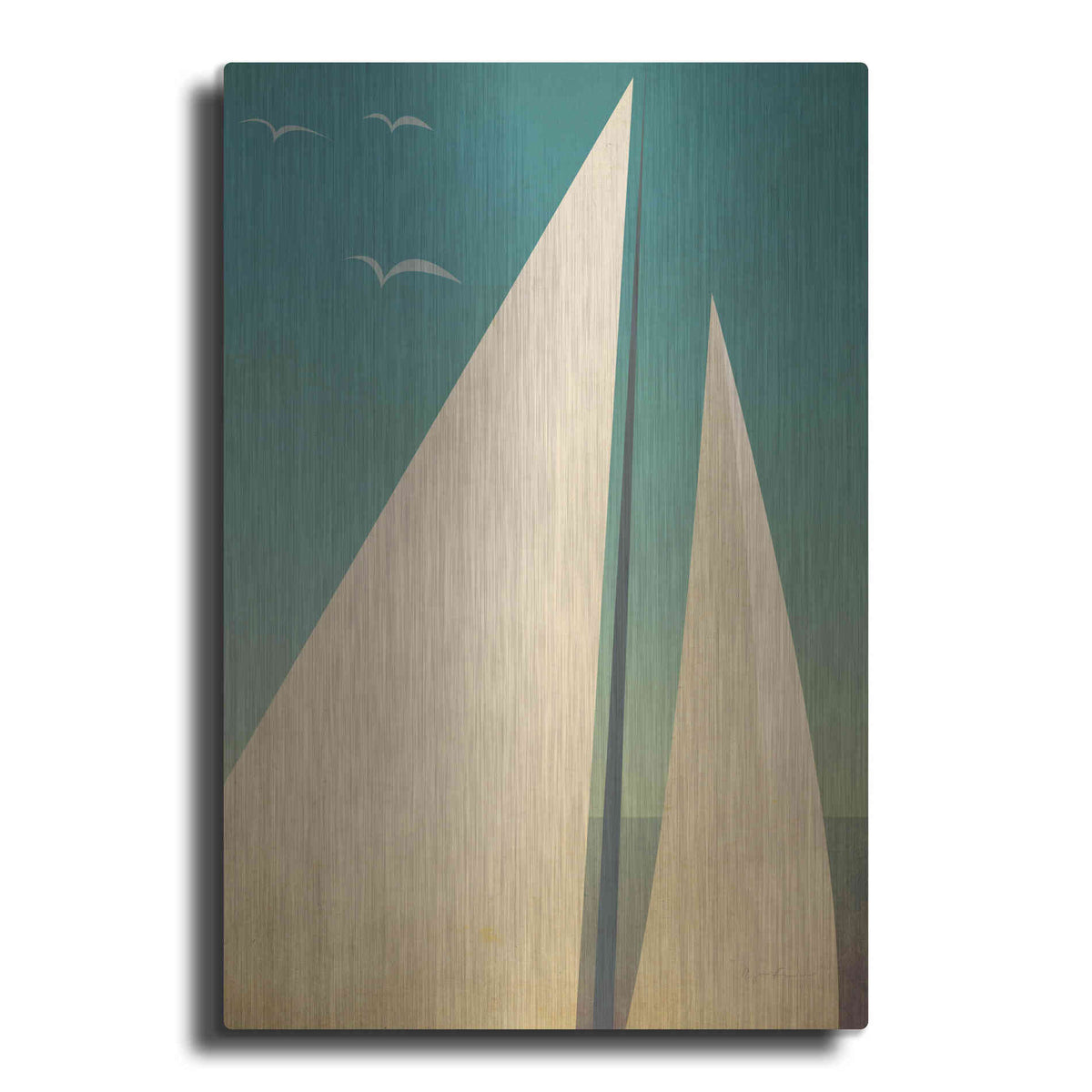 Luxe Metal Art 'Sails I' by Ryan Fowler, Metal Wall Art