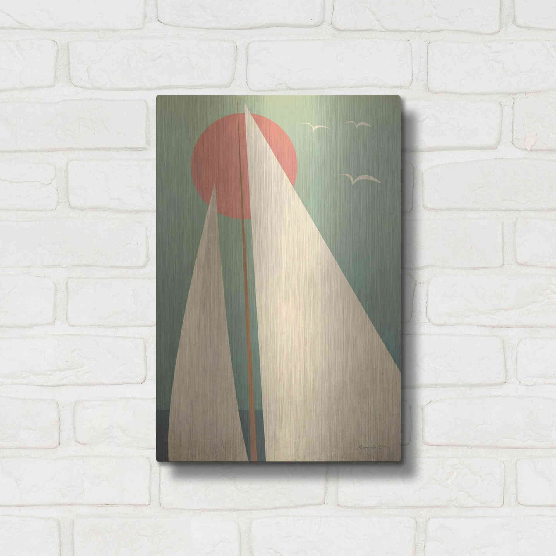 Luxe Metal Art 'Sails III' by Ryan Fowler, Metal Wall Art,12x16