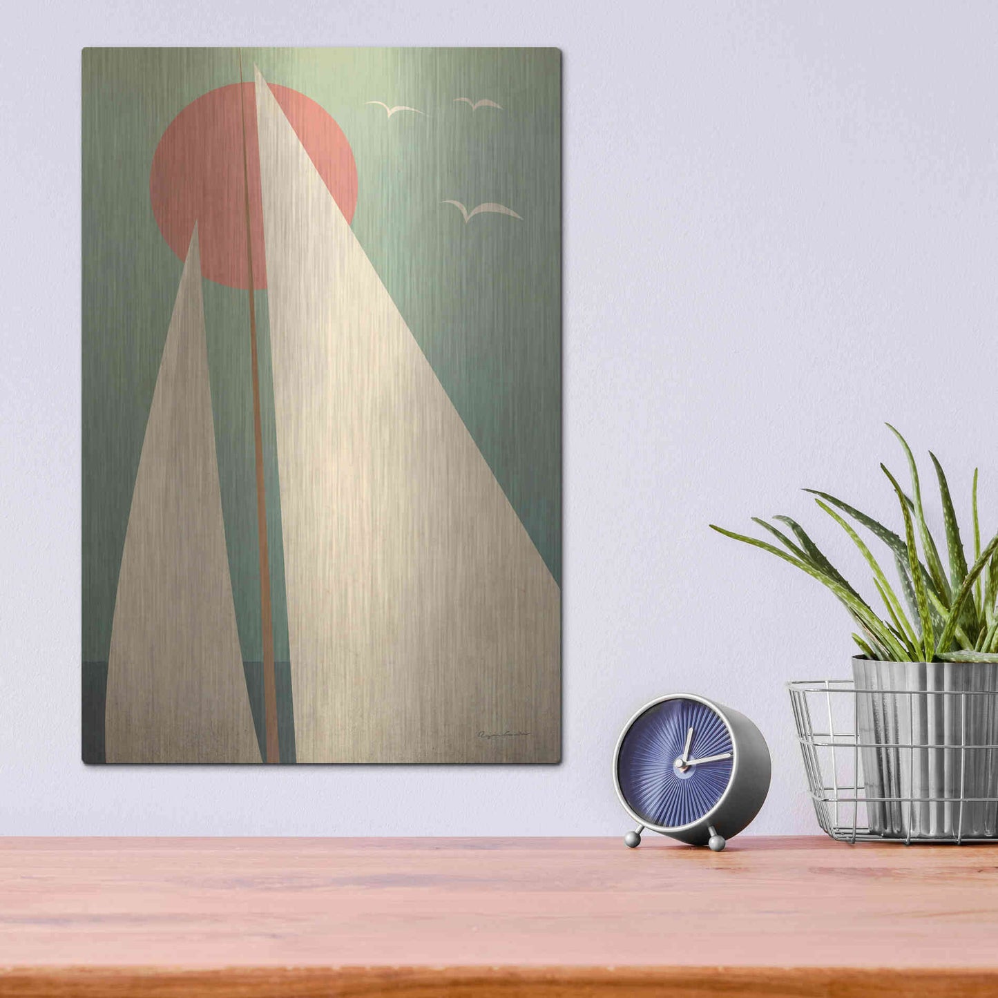 Luxe Metal Art 'Sails III' by Ryan Fowler, Metal Wall Art,12x16