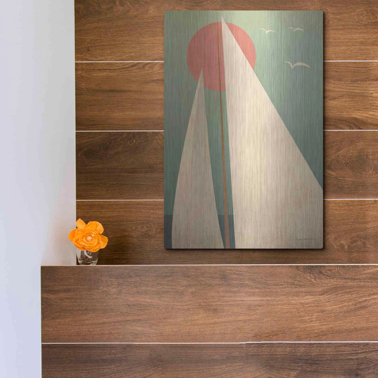 Luxe Metal Art 'Sails III' by Ryan Fowler, Metal Wall Art,12x16