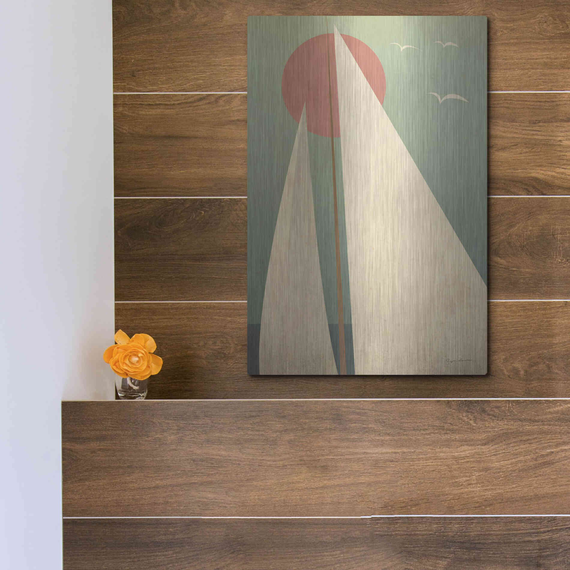 Luxe Metal Art 'Sails III' by Ryan Fowler, Metal Wall Art,12x16