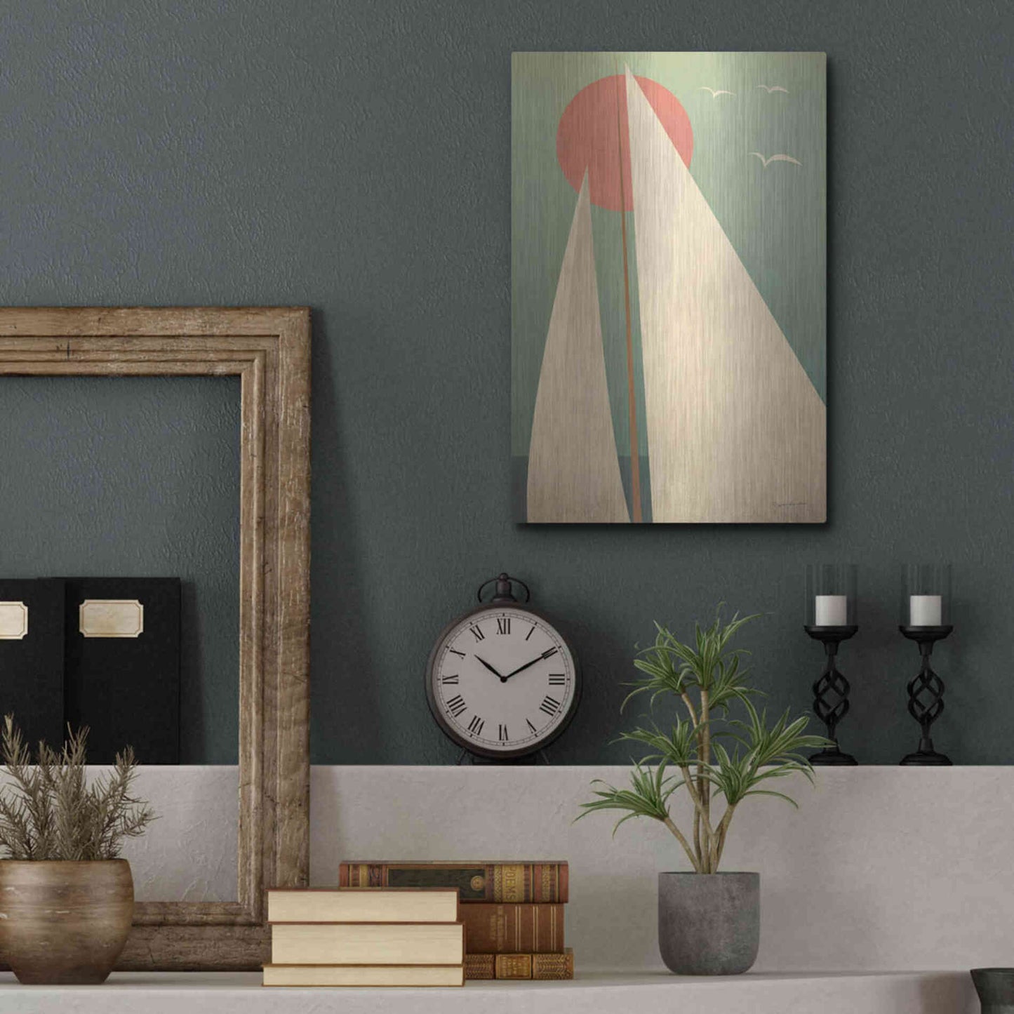 Luxe Metal Art 'Sails III' by Ryan Fowler, Metal Wall Art,12x16