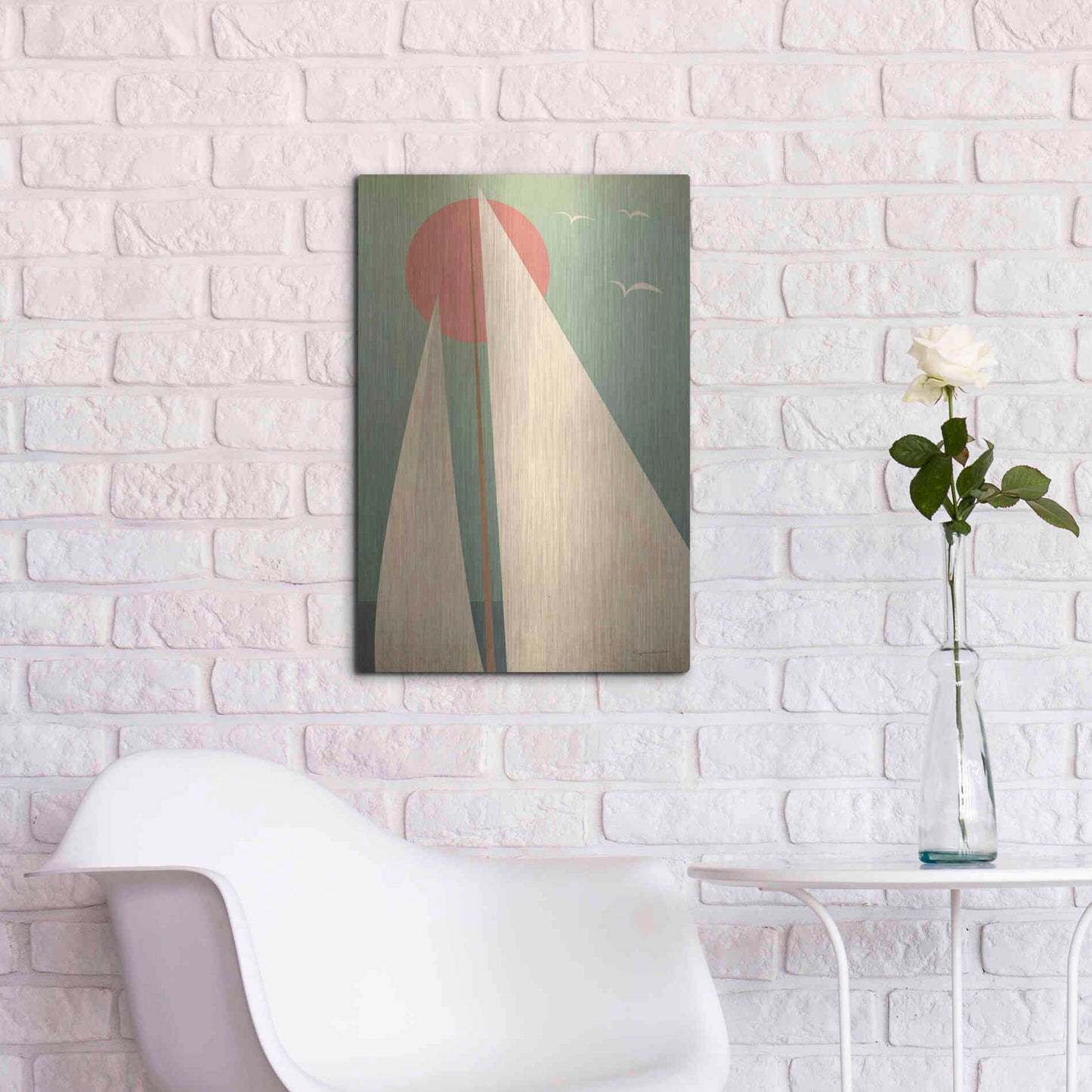 Luxe Metal Art 'Sails III' by Ryan Fowler, Metal Wall Art,16x24