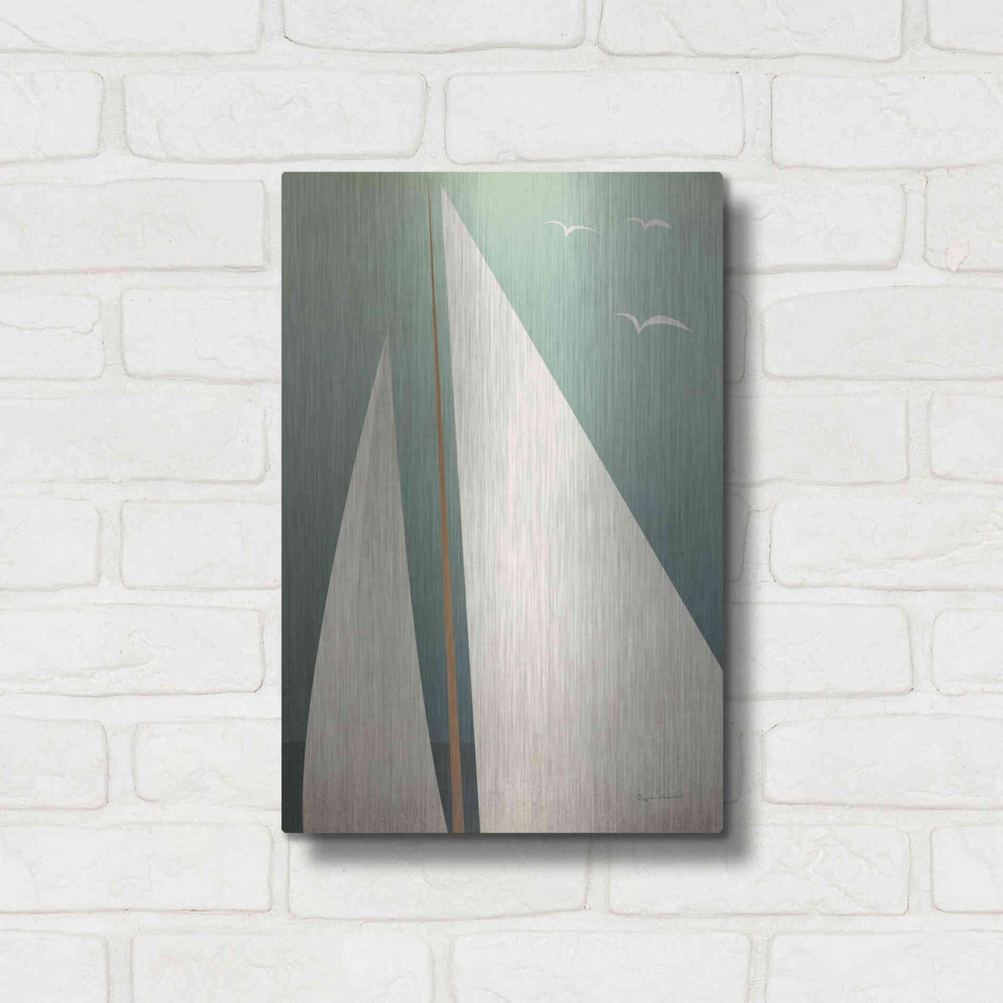 Luxe Metal Art 'Sails IV' by Ryan Fowler, Metal Wall Art,12x16