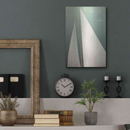 Luxe Metal Art 'Sails IV' by Ryan Fowler, Metal Wall Art,12x16