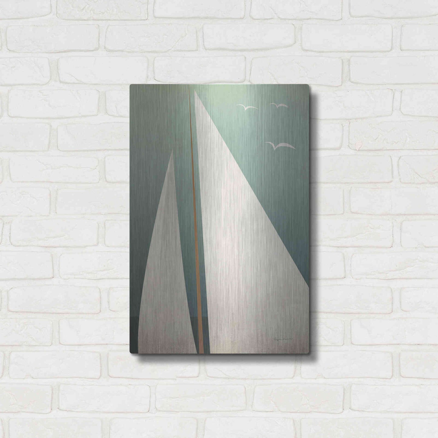 Luxe Metal Art 'Sails IV' by Ryan Fowler, Metal Wall Art,16x24