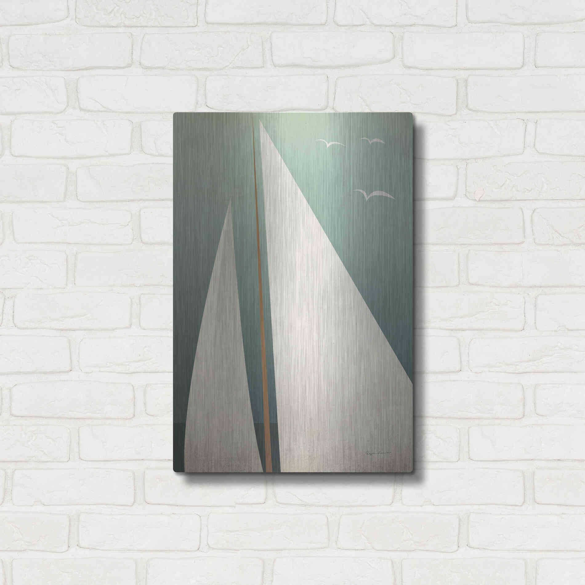 Luxe Metal Art 'Sails IV' by Ryan Fowler, Metal Wall Art,16x24